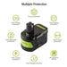 2 STÜCK 18V 9Ah Ersatzakku für Ryobi Lithium P102 P103 P105 P107 P108 P109 Ryobi ONE+ Cordless Tool - Dasbatteries