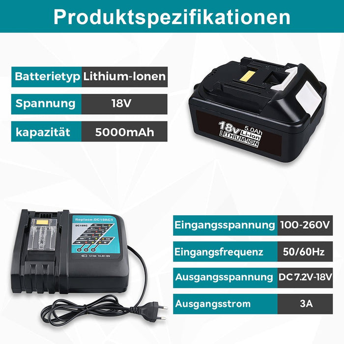 2BL1850 für Makita + DC18RC 3.0Ah Ladegerät 14.4V-18V Li-ion akku Ladegeräte - Dasbatteries