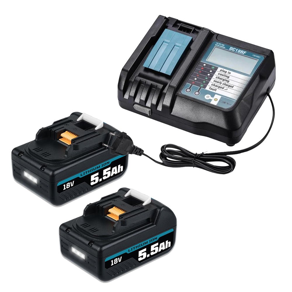 2BL1850B 5.5Ah+DC18RF 3A Li-Ion Ersatz-Ladegerät für Makita 14.4V-18V akku Chargere