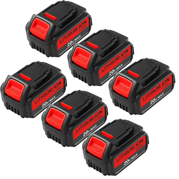 For Dewalt DCB200 20V Max (18V XR) battery replacement | 5.0Ah Li-ion  battery 6 pieces