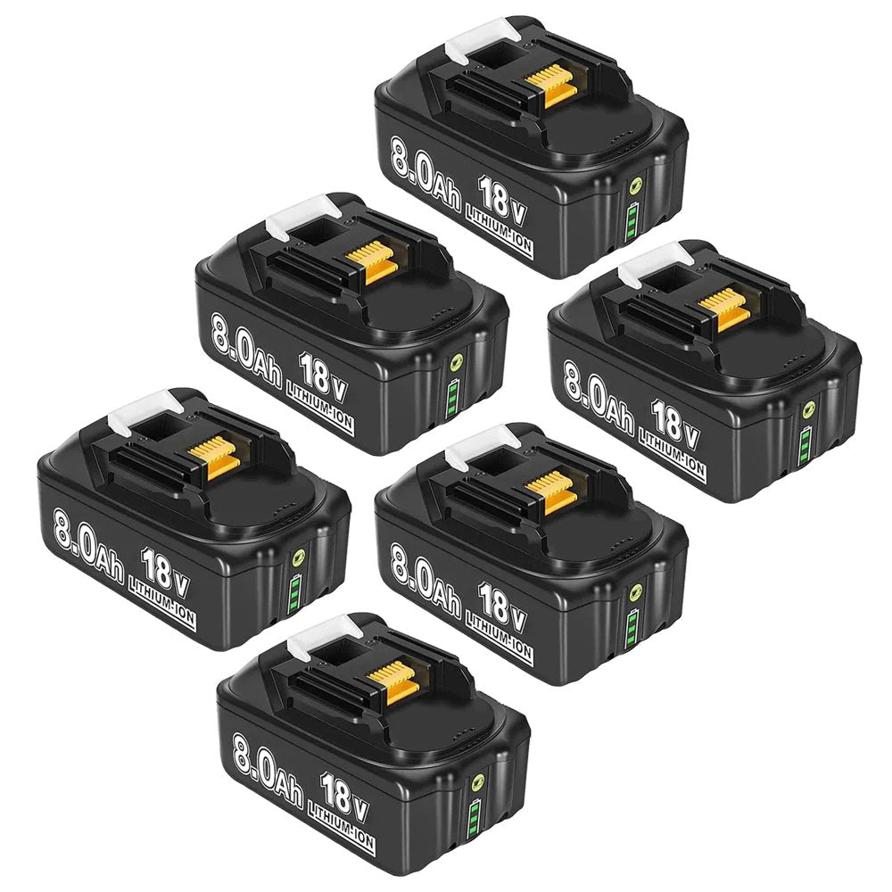 6 Stück für Makita BL1860B 18V 8.0Ah Li-ion Akku Ersatz | ADP05 Ladeadapterkonverter - Dasbatteries