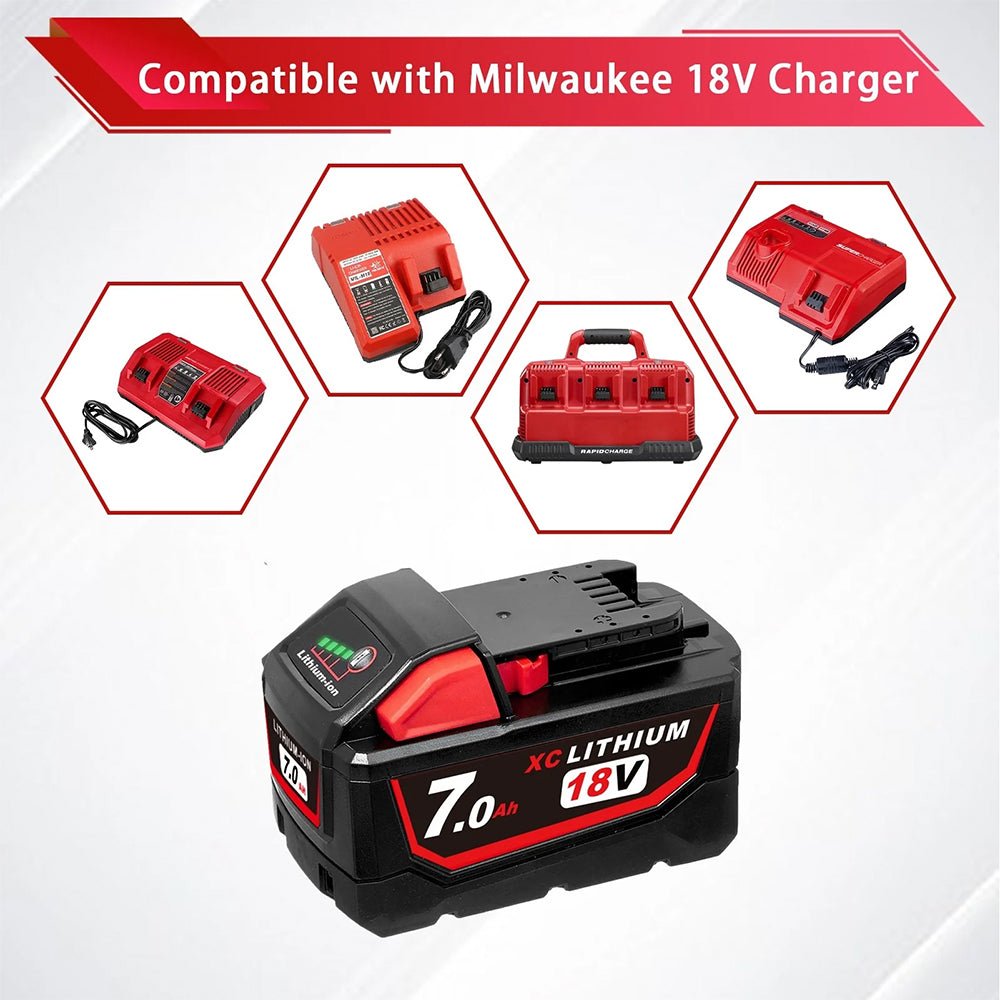 7.0Ah Li-ion Akku  für Milwaukee 18V Akku Ersatz 2 Stück – Dasbatteries
