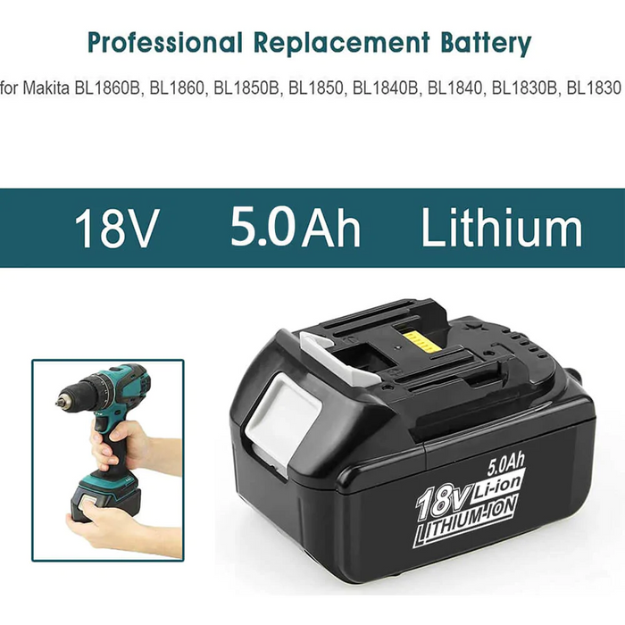 BL1850 5AH y 4-puerto 18V Cargador de iones de litio DC18SF para Makita 14.4V-18V Batería de litio BL1890B BL1850B BL1430