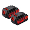 Abverkauf | SHGEEN2 STÜCK für Black&Decker 20V Max (18V) 6.0Ah Li-Ion LBXR4020 Akku Ersatzakku - Dasbatteries