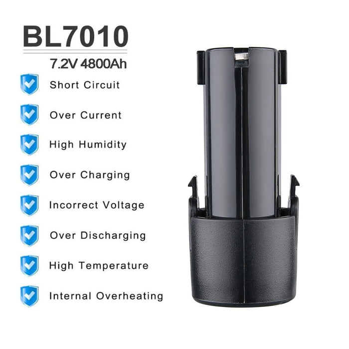 Abverkauf | VANON Für MAKITA 4.8Ah 7.2V Li-ion Ersatzakku 2 STÜCK/BL7010 ML704 CL070 CL070D - Dasbatteries