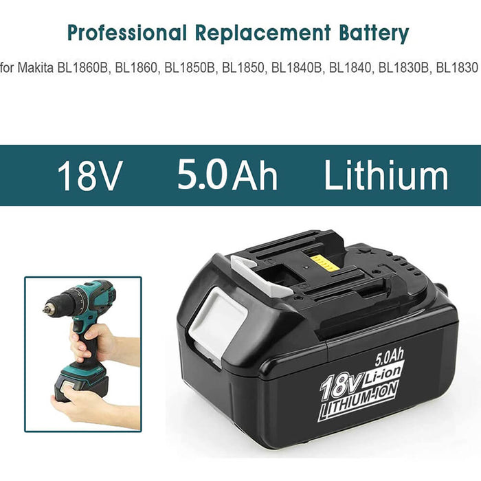 BL1850 18V 5Ah Ersatzakku für Makita 10-Stück/Kompatibel mit Makita 18V BL1830B BL1860B BL1820 LXT-400 - Dasbatteries