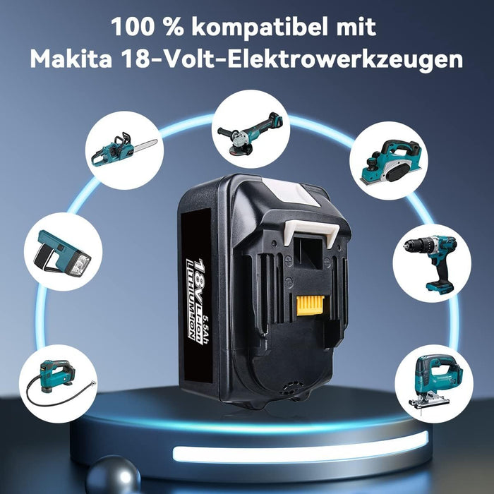 BL1850B 5.5Ah & 4-Port 18V Lithium-Ionen-Ladegerät DC18SF für Makita 14,4V-18V Lithiumbatterie BL1890B BL1860 BL1850B BL1430 - Dasbatteries