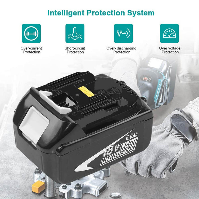 BL1860 18V 6Ah Ersatzakku für Makita 10-Stück/Kompatibel mit Makita 18V BL1830B BL1860B BL1820 LXT-400 - Dasbatteries