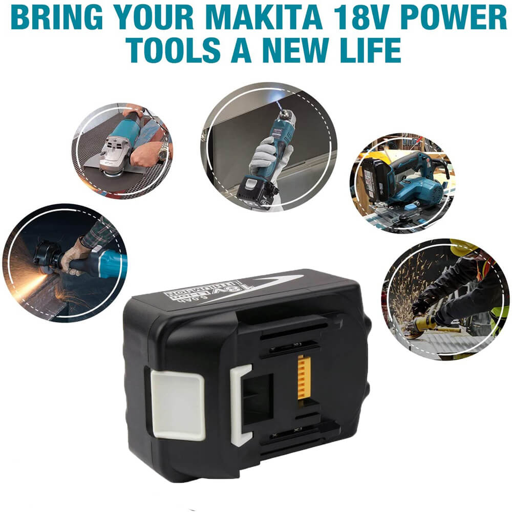 BL1860 18V 6Ah Ersatzakku für Makita 2-Stück/Kompatibel mit Makita 18V BL1830B BL1860B BL1820 LXT-400 - Dasbatteries