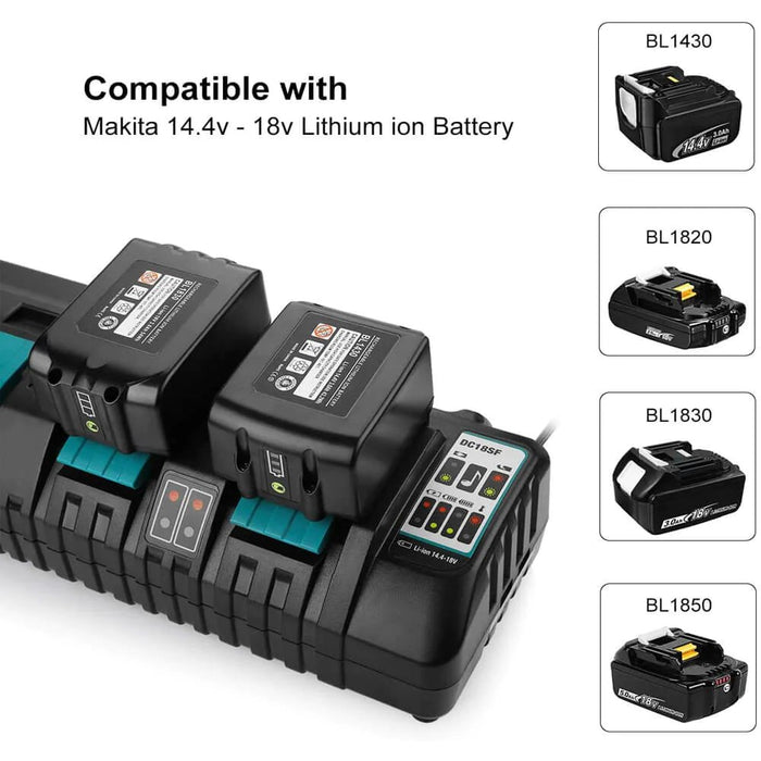 BL1860B 7Ah & 4-Port 18V Lithium-Ionen-Ladegerät für Makita DC18SF 14,4V-18V Lithiumbatterie BL1890B BL1860 BL1850B BL1430 - Dasbatteries