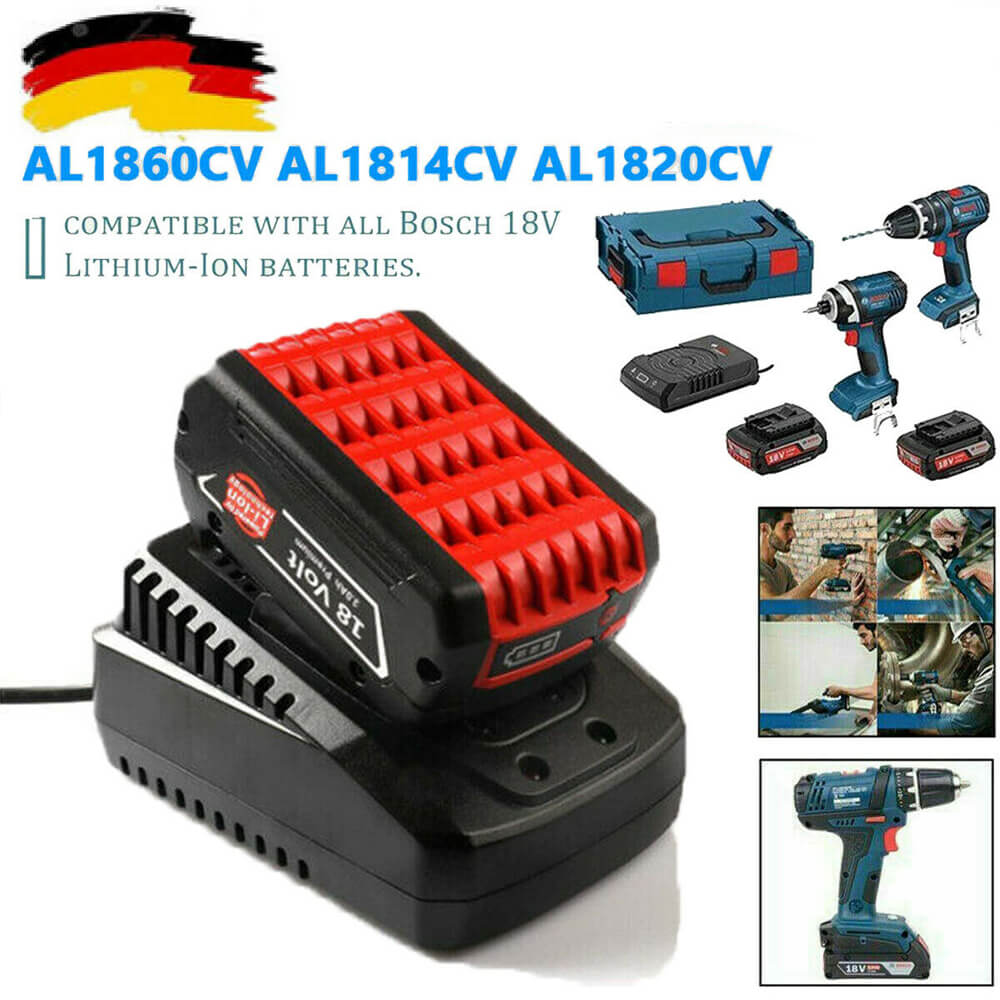 Für Bosch Schnellladegerät AL1820CV 14,4V-18V 3A Li-Ion 2607225424 BAT607 BAT609 - Dasbatteries