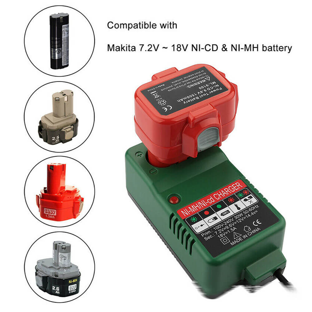 Battery Charger for Black and Decker 7.2V 9.6V 12V 14.4V 18V Ni-MH
