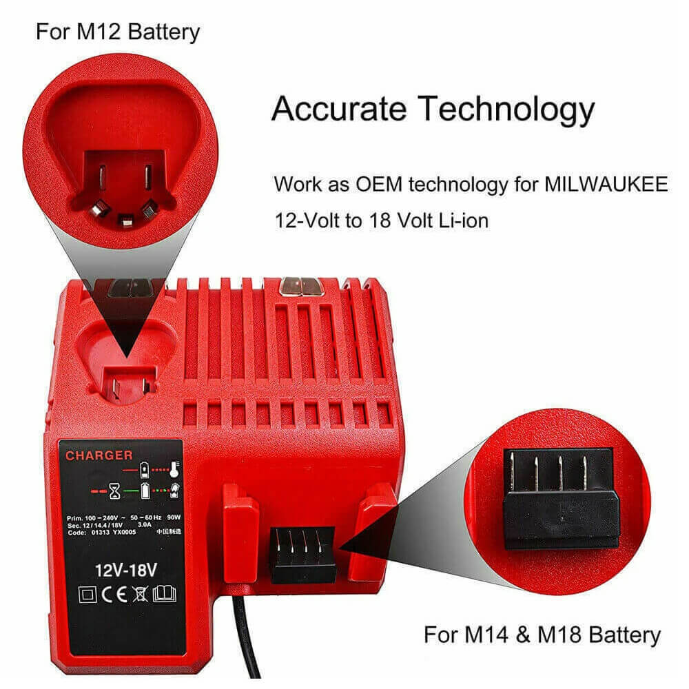 Für Milwaukee 18V 6.0Ah Li-ion Akku Ersate X2 UND Für Milwaukee Batterieladegerät 12V-18V - Dasbatteries